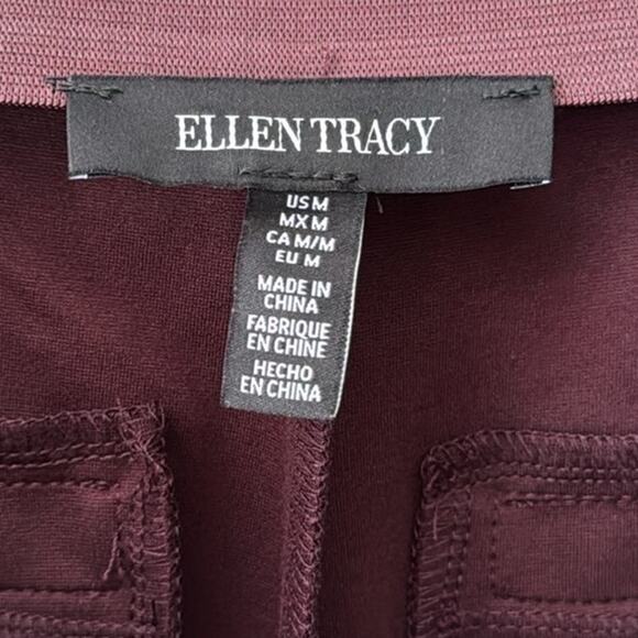 ELLEN TRACY FOR SAKS FAUX LEATHER & PONTE LEGGING SIZE MEDIUM - Picture 6 of 7